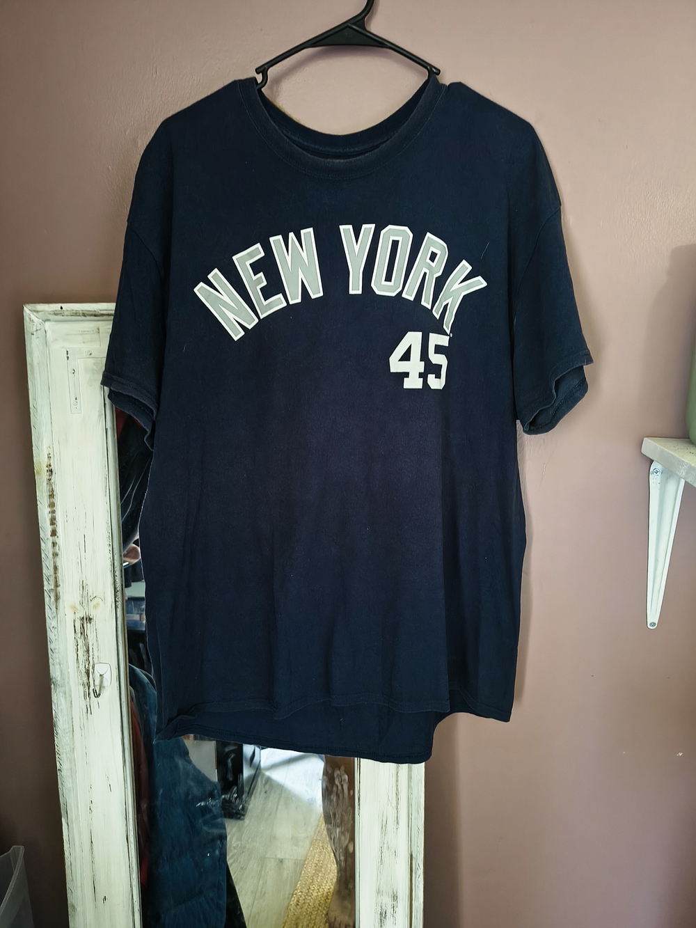Majestic Navy Blue Crewneck Logo Tee